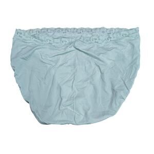 OLGA Without a Stitch Lace Hi Cut Brief Pale Green Lace Waist Silky Panties 10